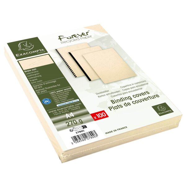 EXACOMPTA Couverture de reliure EVERCOVER, A3, ivoire