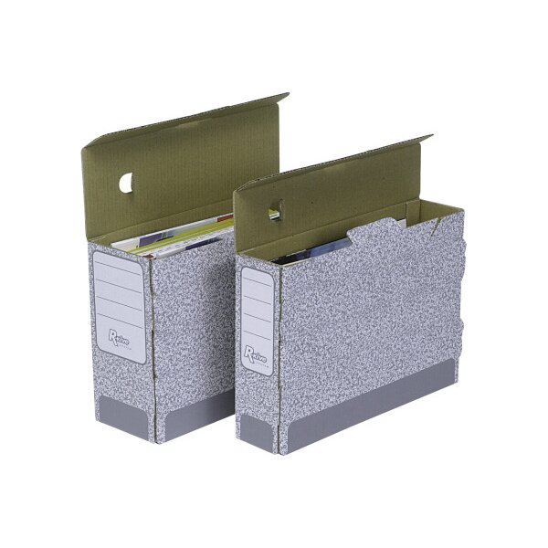 FELLOWES R-Kive Archivschachtel 1080001 grau/weiss 26x8x31.5cm