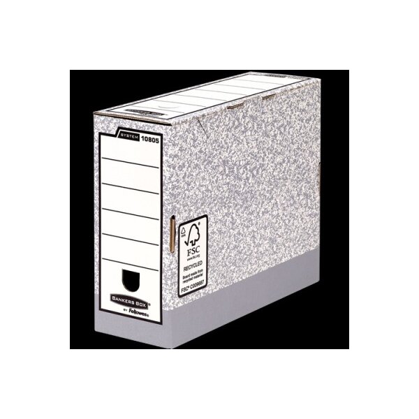 FELLOWES R-Kive Archivschachtel 1080501 grau/weiss 26x10.5x31.5cm