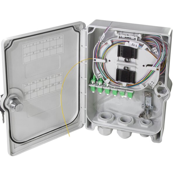 LogiLink Boîte dépissure FTTH/FTTB, 24x LC/APC, équipée