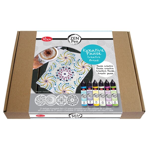 ViVA DECOR Stylo &agrave; perle Zen Pen Pause cr&eacute;ative, 21 pi&egrave;ces