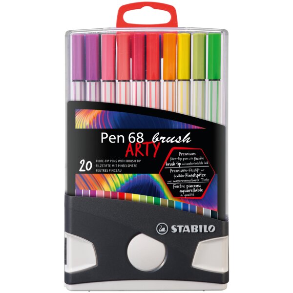 STABILO Feutre pinceau Pen 68 brush ARTY, ColorParade de 20