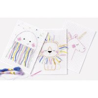 folia Carton à broder Animals, 175 x 245 mm, imprimé blanc