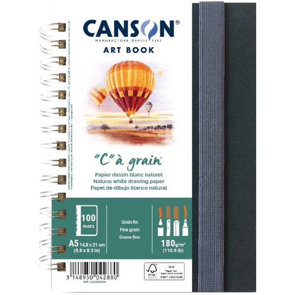 CANSON Carnet de croquis ART BOOK C à grain, A5