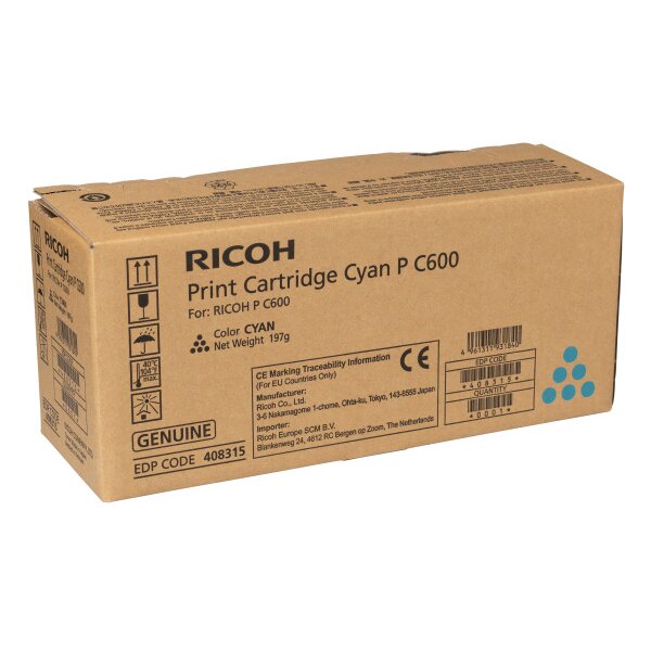 RICOH Toner cyan 408315 P C600 12000 Seiten