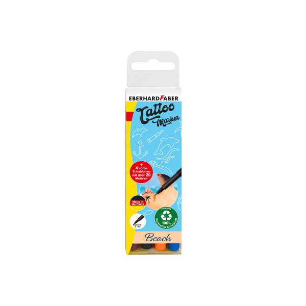 EBERHARD FABER Encres de tatouage 559502 Beach, 4 couleurs