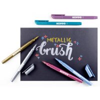 Kores Fasermaler Brush Tip Marker Metallic Style