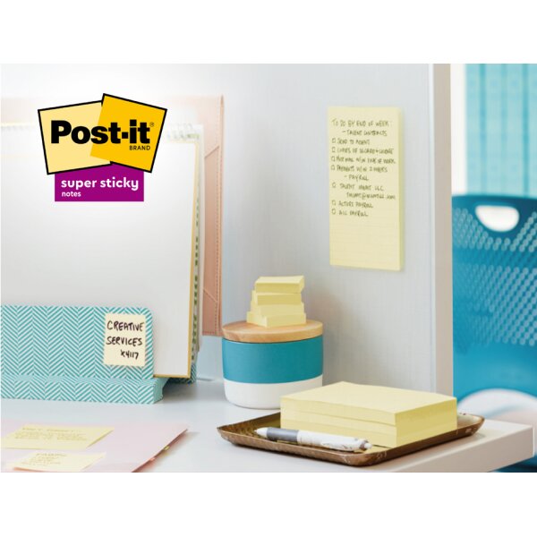 Post-it Haftnotizen super sticky notes, 76 x 76 mm, 4+2