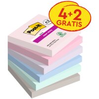 Post-it Haftnotizen super sticky notes, 76 x 76 mm, 4+2