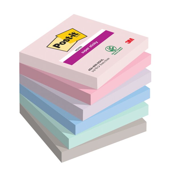 Post-it Bloc-note super sticky notes, 127 x 76 mm, Soulful