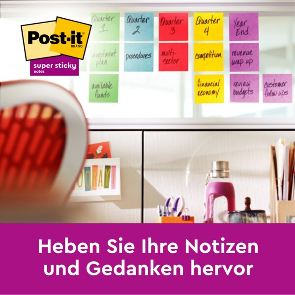 Post-it Haftnotizen super sticky z-notes, 76 x 76 mm, 4+2