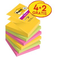 Post-it Haftnotizen super sticky z-notes, 76 x 76 mm, 4+2