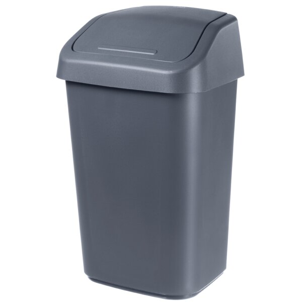 orthex Poubelle à couvercle basculant, 50 litres, gris foncé