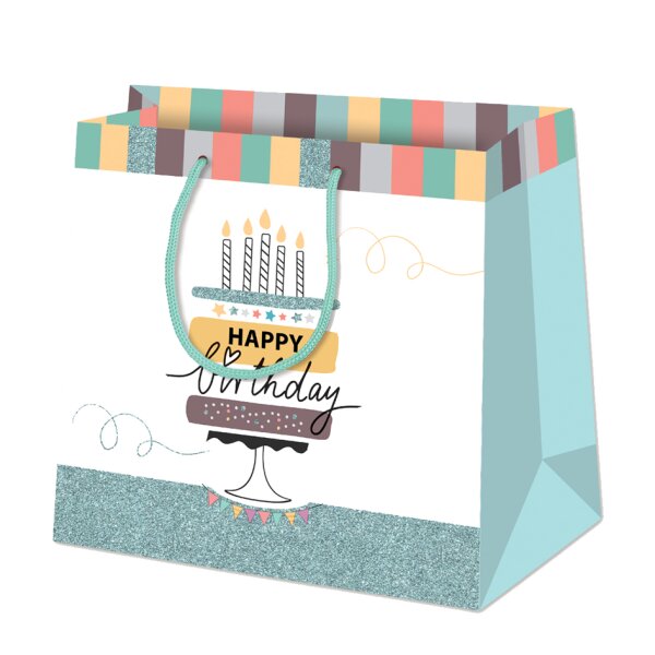 SUSY CARD Geschenktüte "Happy Eco B-day Cake", mittel