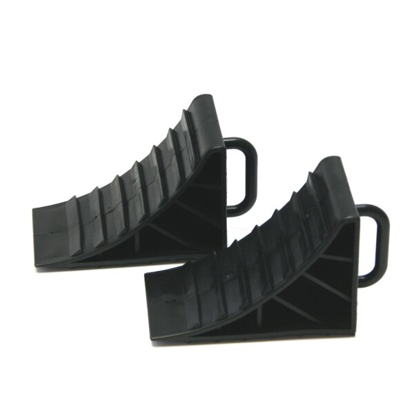 IWH Unterlegkeil mit Halter, schwarz, 2er Set