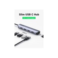 UGREEN USB-C Hub 5in1, Silver 20197 HDMI,4xUSB-A (BB)