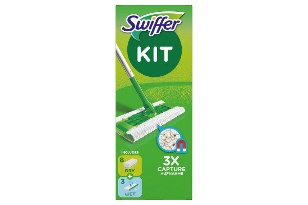 SWIFFER Kit Complet Balai 970706 ling. 8 sèche + 3 humides