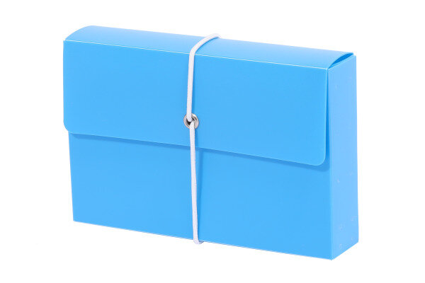 METZGER&MENDLE Karteikartenbox mit Gummi A7 66030361 blau 7.5x12.5cm