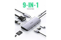 UGREEN USB-C Hub 9in1 HDMI ,VGA,RJ45 40873 SD...