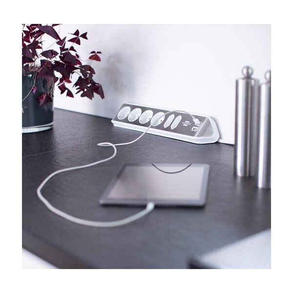 brennenstuhl estilo Ecksteckdosenleiste, silber weiss