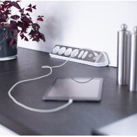 brennenstuhl estilo Ecksteckdosenleiste, silber weiss