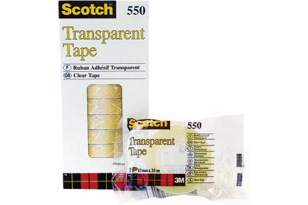 SCOTCH Tape 550 15mmx33m 5501533K transparent, antidéchirure