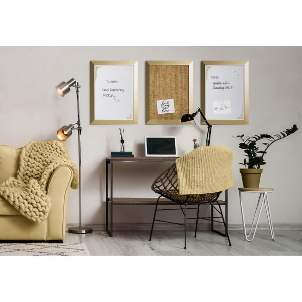 Bi-Office Design-Weisswandtafel Kamashi, 600 x 450 mm, gold