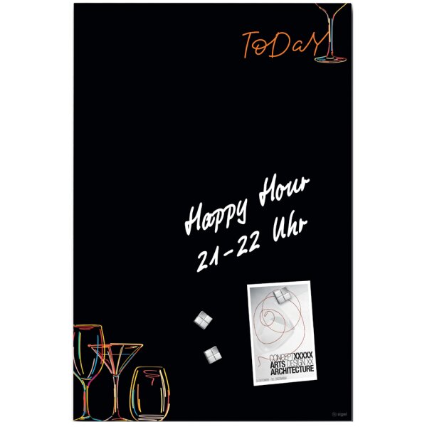sigel Tableau magnétique en verre Artverum Drinks, (B)400 x