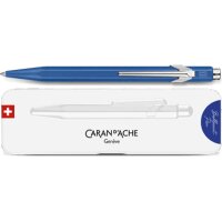 CARAN DACHE Stylo à bille 849 Colormat-X 849.635 bleu, Slimpack