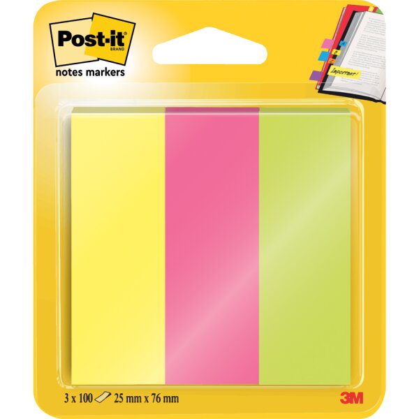 Post-it Pagemarker aus Papier, 15 x 50 mm, Neonfarben