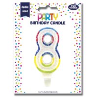 Clairefontaine Zahlenkerze "Glitter", Ziffer: 8