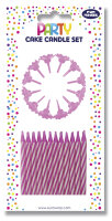 Clairefontaine Bougie danniversaire, rayée rose/blanc