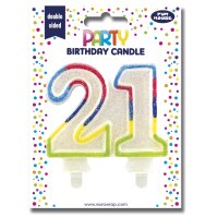 Clairefontaine Zahlenkerze "Glitter", Ziffer: 21