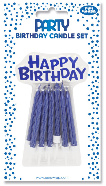 Clairefontaine Geburtstagskerzen "Happy Birthday", blau