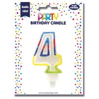 Clairefontaine Zahlenkerze "Glitter", Ziffer: 4