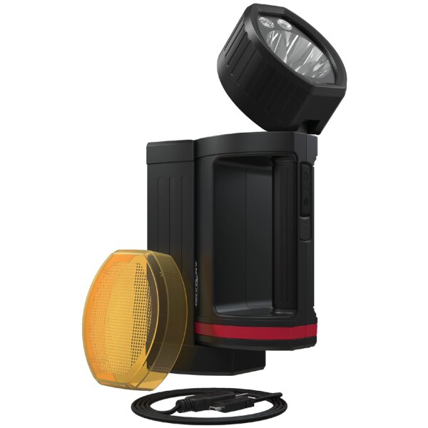 ANSMANN Projecteur portable LED HS20R Pro, noir/rouge