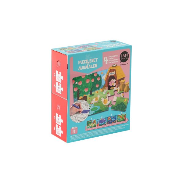I AM CREATIVE Puzzleset 4087.552 zum Ausmalen ab 3 Jahre