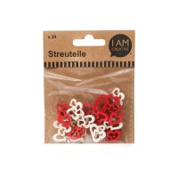I AM CREATIVE Streuteile Doppelherz 4501.82 rot/weiss, 24...