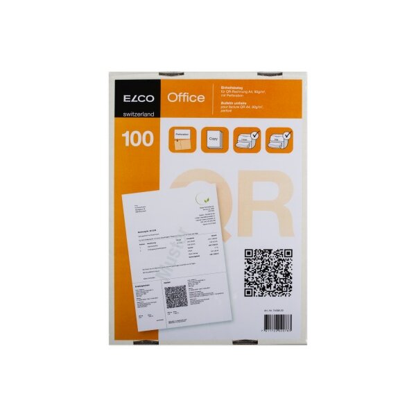 ELCO Einz.schein QR-Rech. A4 74588.29 90g, perforiert,100 Stück