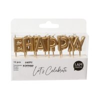 I AM CREATIVE Bougies, Bon anniversaire 6010.906 or