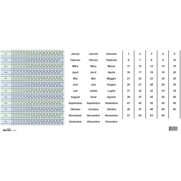 BEREC Bandes datées DS 83 semaines de 7 jours adh.