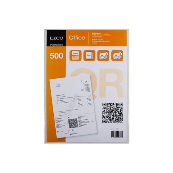 ELCO Einz.schein QR-Rech. A4 74589.29 90g, perforiert,500 St&uuml;ck