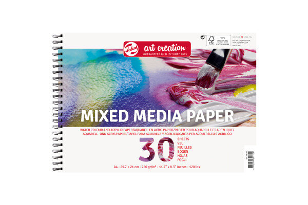 TALENS Mixedmedia Papier 9312002M A4, 250 g qm, 30 Blatt