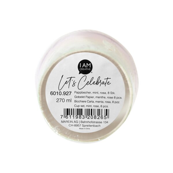 I AM CREATIVE Pappbecher, mint, rosa 6010.927 8 St&uuml;ck