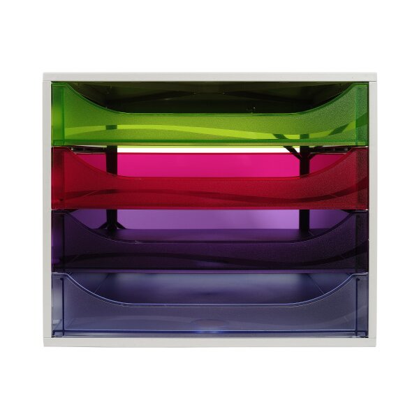EXACOMPTA Schubladenbox 228699D ECOBOX 4 Schubladen, transp.