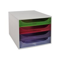 EXACOMPTA Schubladenbox 228699D ECOBOX 4 Schubladen, transp.