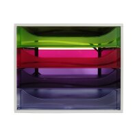 EXACOMPTA Schubladenbox 228699D ECOBOX 4 Schubladen, transp.