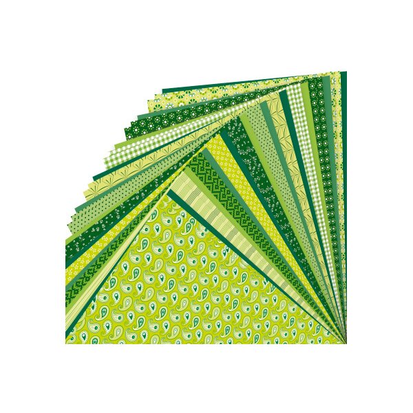 FOLIA Bloc de papier Basic 46549 &agrave;motifs, vert, 30 pcs.
