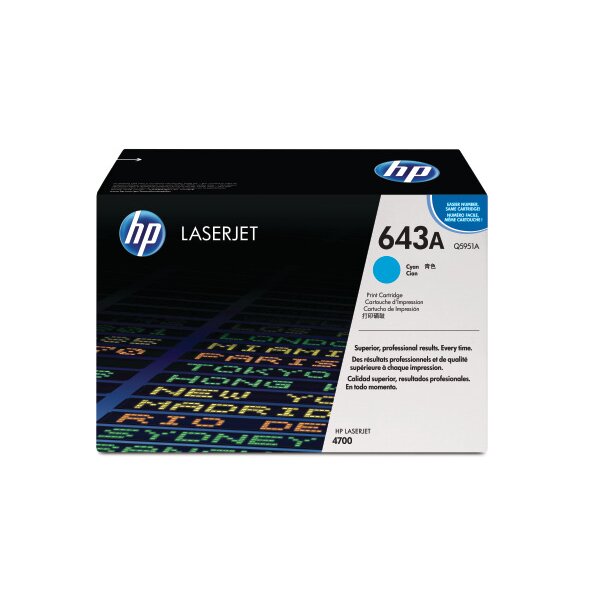 HP Cartouche toner 643A cyan Q5951A Color LaserJet 4700 10000 p.
