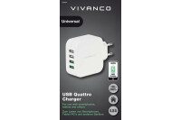 VIVANCO USB Ladegerät mit Smart-IC 37564 4 ports